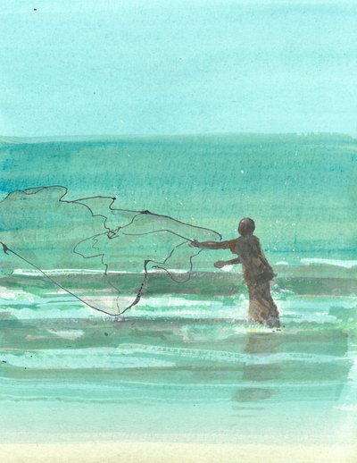 Einsamer Fischer 1, 2015 von Lincoln Seligman